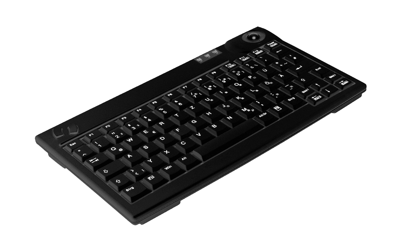 Mini toetsenbord met Trackball, zwart, USB