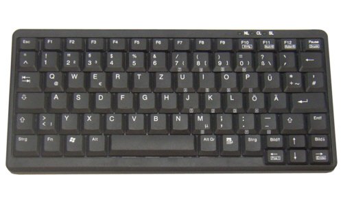 Mini compact toetsenbord, zwart, PS/2