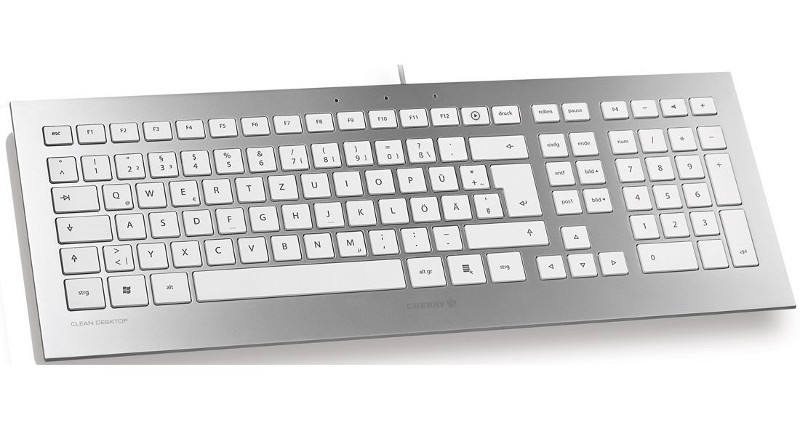Strait toetsenbord, zilver/wit, USB