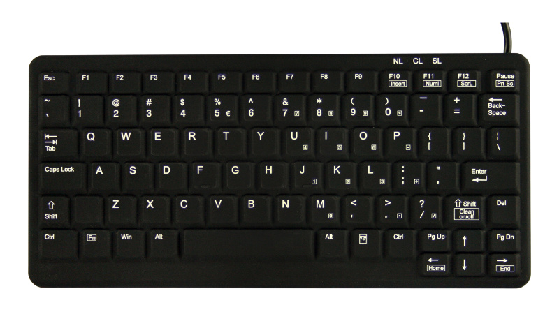 Compact Hygiënisch toetsenbord, zwart, USB