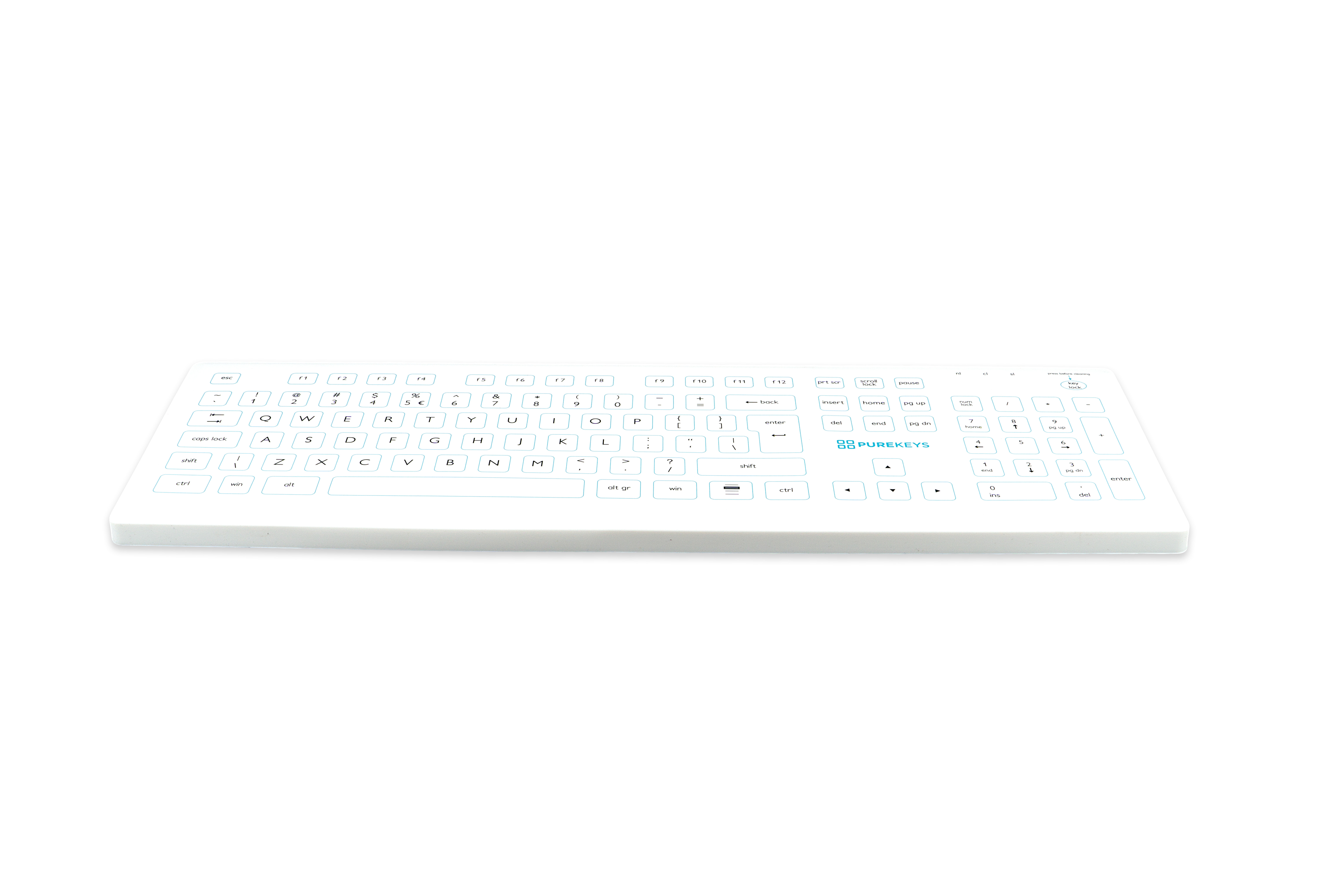 PureKeys FullSize FA medisch toetsenbord, wit