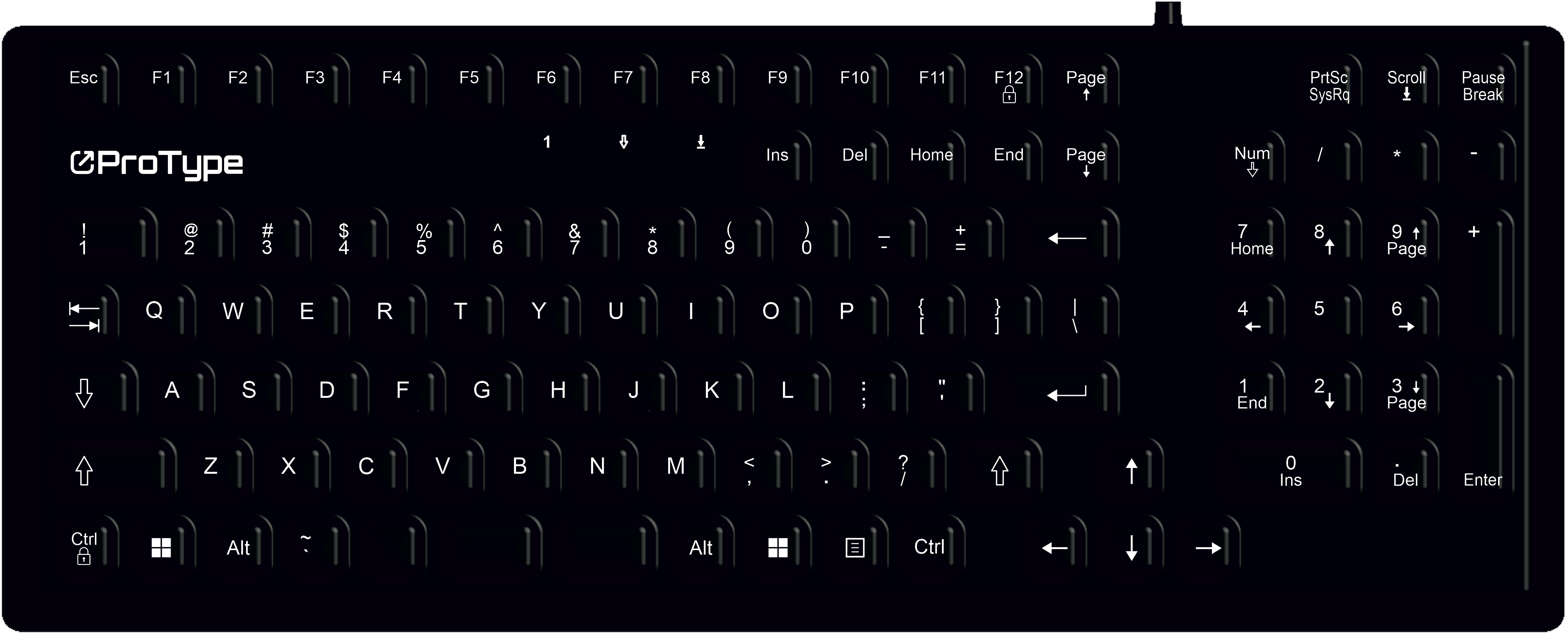 Induproof ProType toetsenbord, zwart