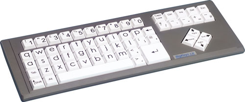 Grote Toetsen LX toetsenbord, wit, QWERTY, kleine letters