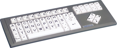 Grote Toetsen LX toetsenbord, wit, ABC, Hoofdletters