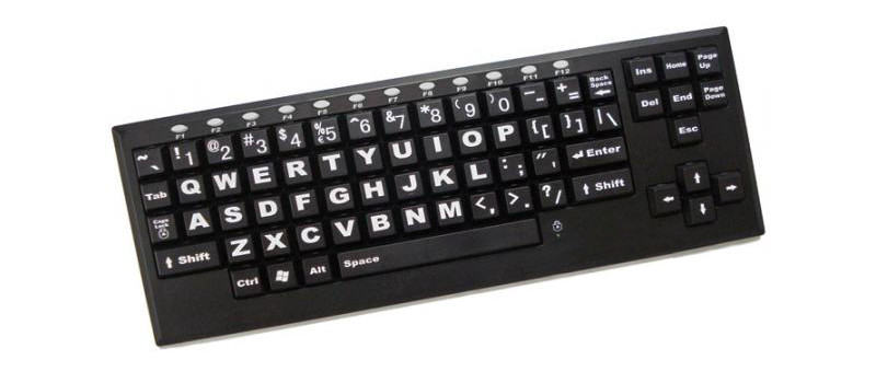 Visionboard2 toetsenbord, hoofdletters, zwart/zwart, USB