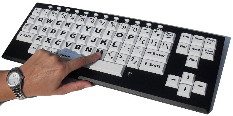 Visionboard2 toetsenbord, hoofdletters, zwart/wit, USB