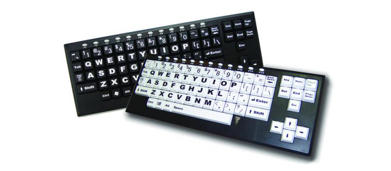 Visionboard Draadloos toetsenbord, hoofdletters, zwart/wit